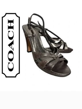 Coach Women's Silver Strappy Heels